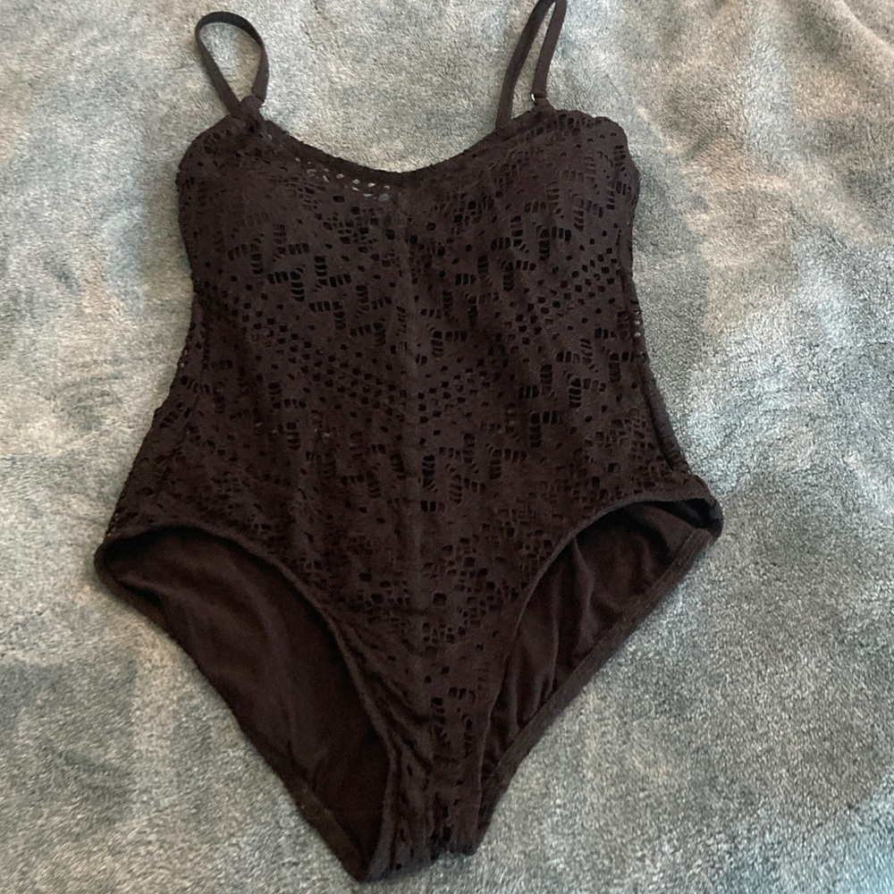 Robin Piccone NWOT black lace one piece. Nordstrom